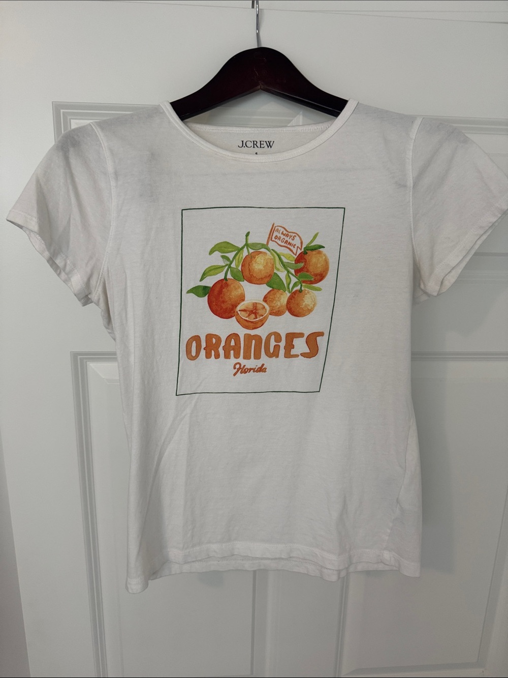 J. Crew White Short-Sleeve 'Oranges' Graphic Tee